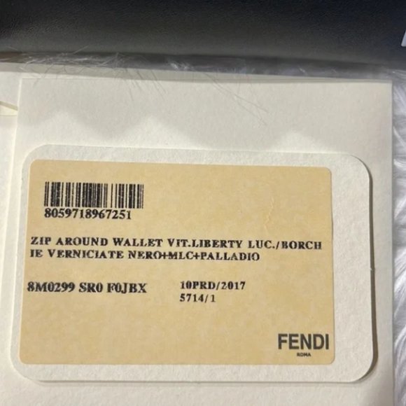 EUC Fendi Vitello Liberty Studded Zip Around Wallet Black - Picture 2 of 9